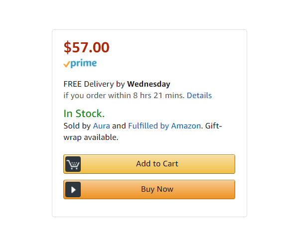 The Buy Box is the white box on the right side of the Amazon product detail page